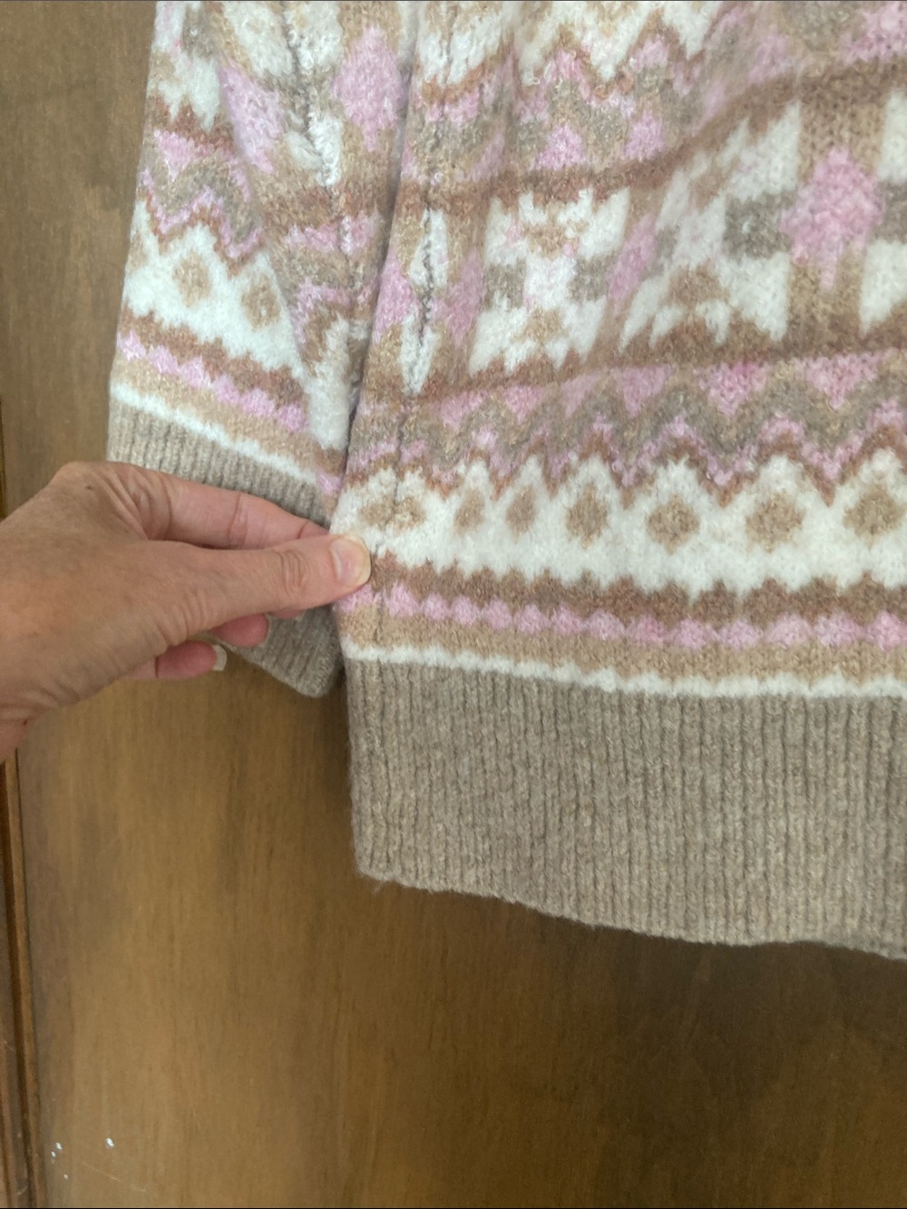 Hearts of Palm sweater long sleeve abstract print pattern with stretch size 2X - Picture 6 of 16